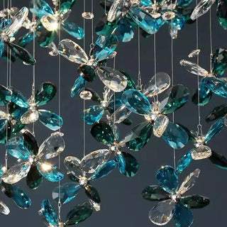Sapphire Bloom - Statement Ceiling Light with Blue Crystal Accents