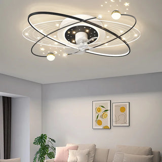 Isfara - New Nordic Stars Sky Ceiling Fan Light Modern Shaking Head Fan Lamp