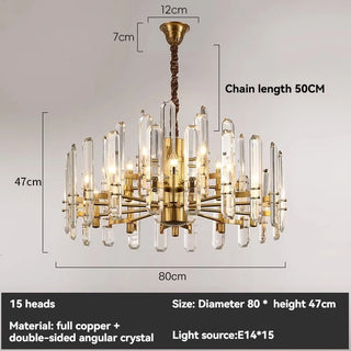 Amelky - Hanging Round Crystal Glass Statement Chandelier