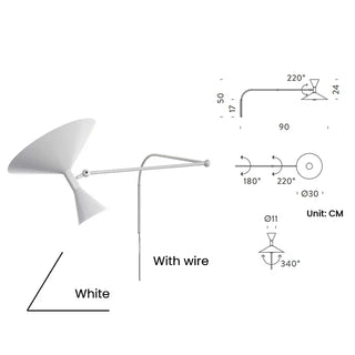 Dashiell - Designer Metal Trumpet Swing Arm Sconce Lamp