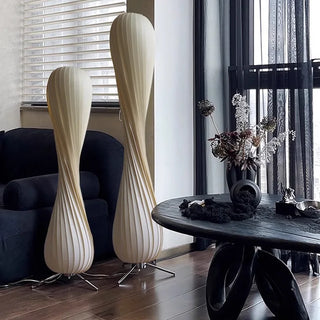 Sylvian - Wooden Curved Shade Floor Lamp