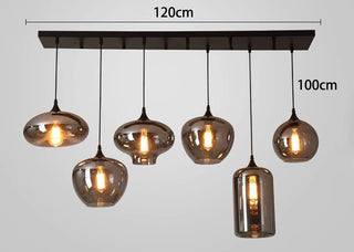 Florencia - Nordic Smoke Grey Glass Hanging Pendant Ceiling Light