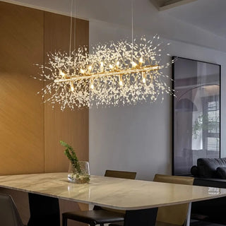 Acura - Dandelion Wire LED Rectangle Base Hanging Chandelier