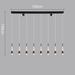Riva - Modern Hanging Cone Glass Striped Pedant Ceiling Light