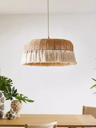 Ivonne - Hemp Rope Hand-Knitted Round Tassel Ceiling Light