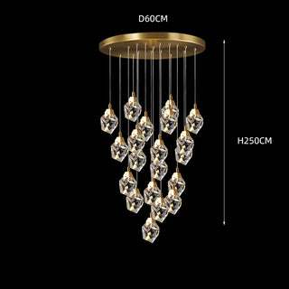 Haiti - Multi Head Crystal Glass Gold Ceiling Chandelier