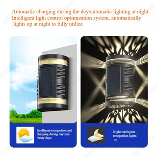 Nelda - Solar Waterproof  Courtyard Projection  Up/Down Wall Light