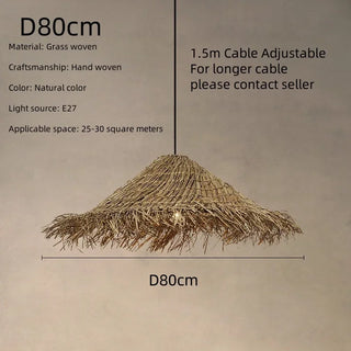 Georgette - Woven Rattan Round Ceiling Light