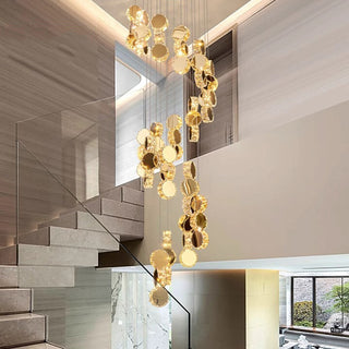 Thiago - Round Crystal Gold Hanging Ceiling Chandelier