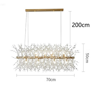 Acura - Dandelion Wire LED Rectangle Base Hanging Chandelier