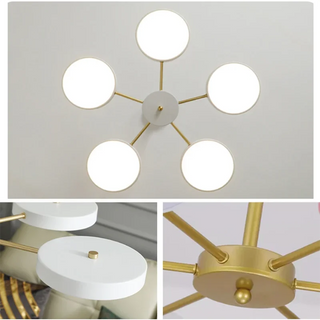 Catalina - Modern Circular Branched White Gold Hanging Ceiling Light Chandelier