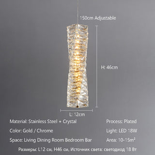 Lorenzo - Modern Twisted Crystal Glass Ceiling Chandelier