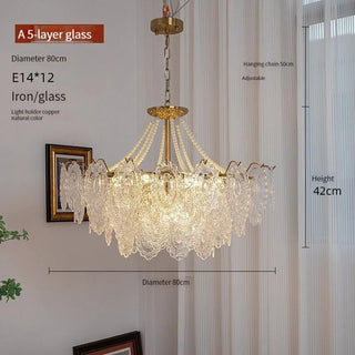 Faustina - Modern Crystal Glass Layered Shards Hanging Chandelier