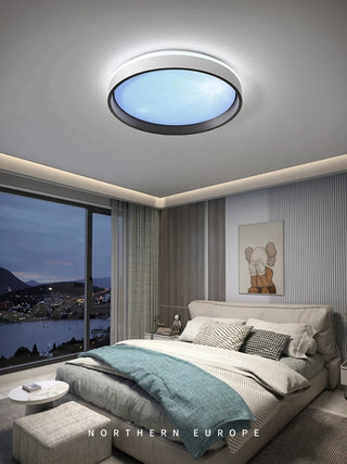 Malessa - Modern Blue Sky Round Flush Mount Ceiling Light