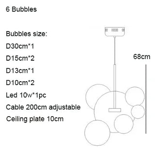 Bernie - Glass Bubble Hanging Pendant Light