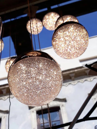 Mateo - Modern Silver Crystal Ball Round Ceiling Chandelier