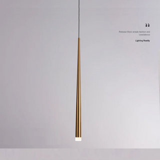 Lille - Narrow Cylindrical Metallic Hanging Pendant Ceiling Light