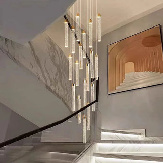 Samantha - Modern Sparkly LED Tube Ceiling Round Chandelier