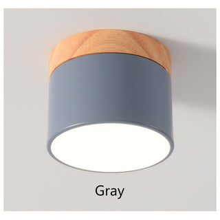 Nicoll - Nordic Wood Style Surface Mounted Round Ceiling Downlight