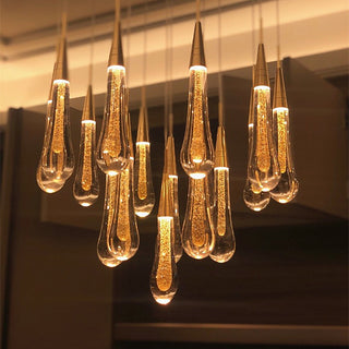 Hannah - Modern Spiral Teardrop with Liquid Ceiling Chandelier