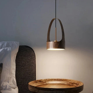 Toros - Wood Grain Patterned Aluminum Bedside Hanging Ceiling Pendant Light