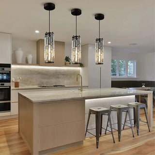 Ronne - Crystal Hanging Long Tube Pendant Ceiling Light