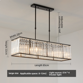 Fiona - Rectangular LED Crystal Pendant Chandelier