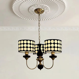 Derya - Abstract Polka Dot Black Gold Hanging Ceiling Light Chandelier
