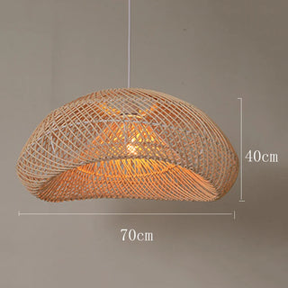 Ostin - Wicker and Rattan Round Pendant Ceiling Light