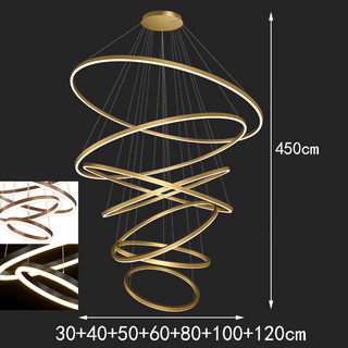 Adel - Modern Multi Ring Hanging Ceiling Chandelier