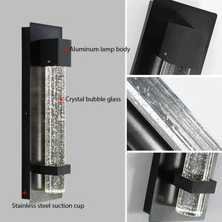 Calliope - Crystal Bubble Black Modern Outdoor Wall Light Bar