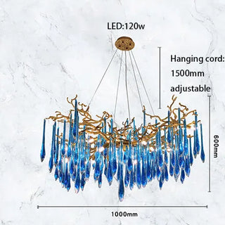 Mour - Tree Branch Hanging Multi Teardrop Chandelier