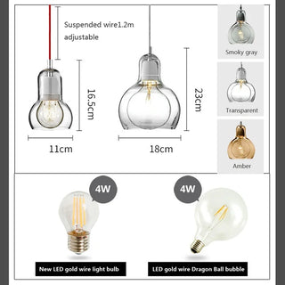 Mbale - Glass Double Shade Hanging Round Pendant Light