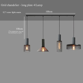 Pola - Industrial Modern Round Mesh Caged Hanging Cement Pendant Ceiling Light