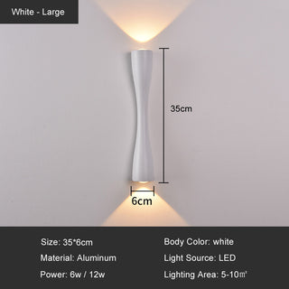 Griffy - Outdoor LED Up/Down Modern Curved Wall Light