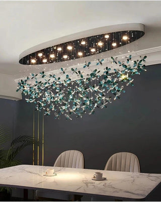 Sapphire Bloom - Statement Ceiling Light with Blue Crystal Accents