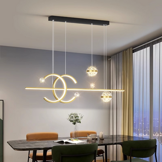 Minore - Minimalist Thin Beam Crystal Hanging Pendant Ceiling Light