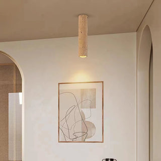Jaén - Natural Stone Cylindrical Ceiling Light