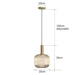 Kiara - Green Patterned Glass Hanging Pendant Ceiling Light