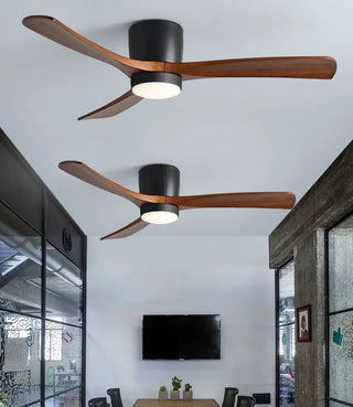 Makaria - Nordic Modern Wood 3 Blade Reversible Ceiling Fan with LED Light