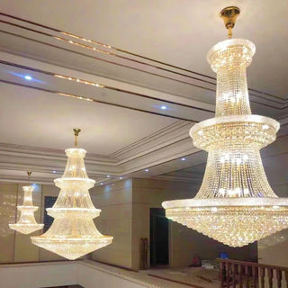 Imperial Cascade - Dazzling Crystal Bead Hanging Light Contemporary Round Chandelier