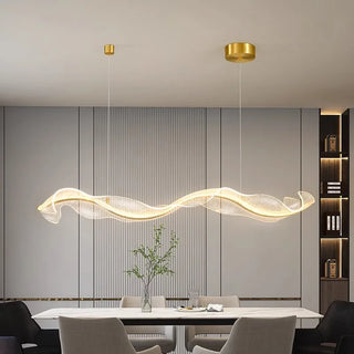 Torpeed - Modern LED Wave Gold Ceiling Light Chandelier