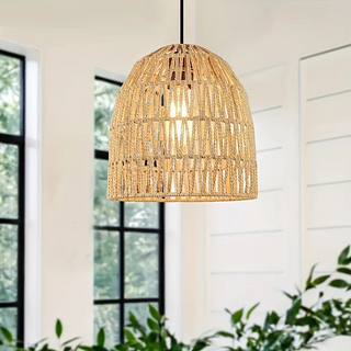 Mesa - Bamboo Weaving Perforated Dome Hanging Pendant Ceiling Light