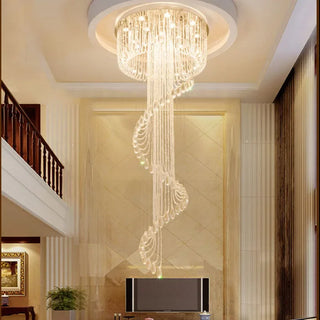 Spiron - Round Tiered Crystal Staircase Ceiling Chandelier