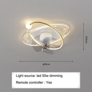 Isfara - New Nordic Stars Sky Ceiling Fan Light Modern Shaking Head Fan Lamp