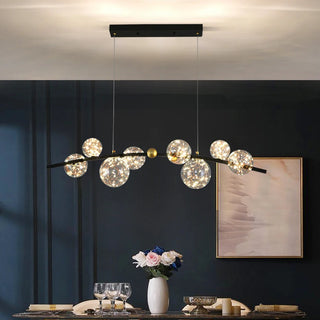 Babuna - Modern Multi Head Ball Hanging Line Chandelier