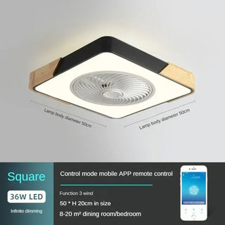 Kitara - LED Round Nordic Modern Smart Ceiling Fan with LED Light