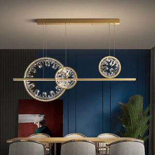 Oriana - Round Crystal Multi Clock Gold Chandelier
