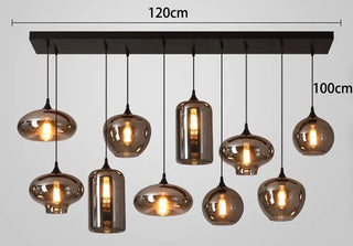Florencia - Nordic Smoke Grey Glass Hanging Pendant Ceiling Light
