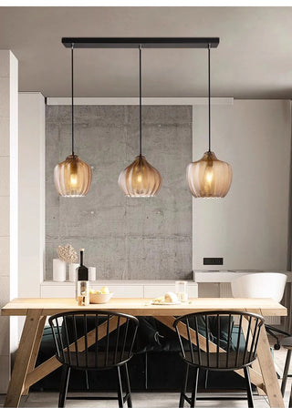Charlotte - Nordic Perforated Glass Dome Hanging Pendant Ceiling Light
